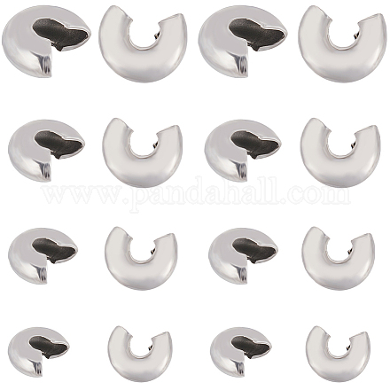 240 шт. 4 крышки для обжимных бусин из нержавеющей стали 304 STAS-CN0001-67-1