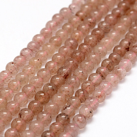 Natural Strawberry Quartz Beads Strands G-F364-07-6mm-1