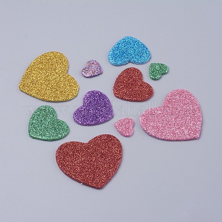 Glitter colorati fogli di adesivo di carta gommosa DIY-WH0028-04-1
