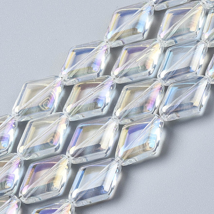Chapelets de perles en verre électroplaqué X-EGLA-N008-009-A01-1