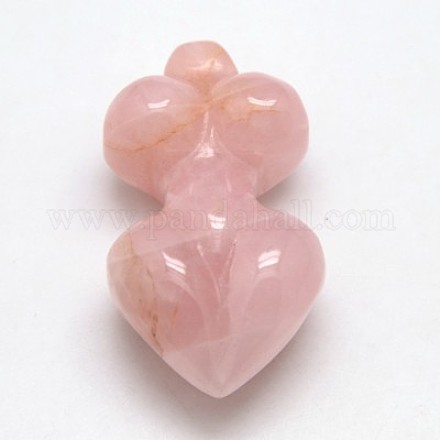 Pendentifs de quartz rose naturel X-G-D448-07-1