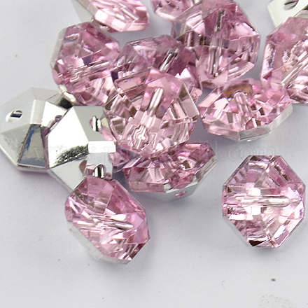 2-Hoyo botones de octágono de acrílico Diamante de imitación de Taiwán BUTT-F016-11.5mm-22-1