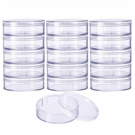 Benecreat 18 упаковка большие круглые прозрачные пластиковые контейнеры для хранения бусин коробка для косметических принадлежностей CON-BC0004-23-1