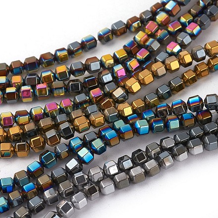 Electroplated Non-magnetic Synthetic Hematite Beads Strands G-P408-F-1
