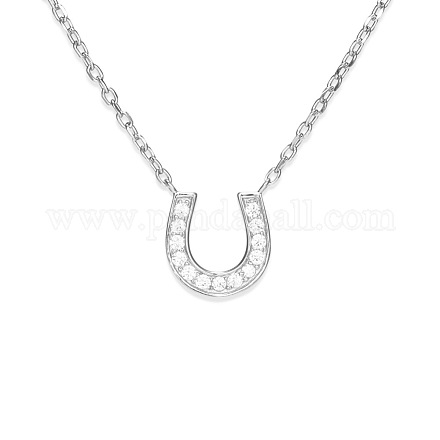 Tinysand 925 collana in argento sterling cz con strass lettera u con pendente iniziale TS-N210-S-1