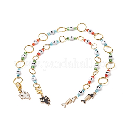 Chaînes de compteur de rangées de tricot de perles acryliques HJEW-JM00884-1