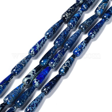 Brins de perles de jaspe impériales naturelles teints G-G0001-C01-02-1