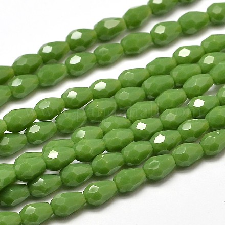 Faceted Teardrop Glass Beads Strands EGLA-J132-A06-1