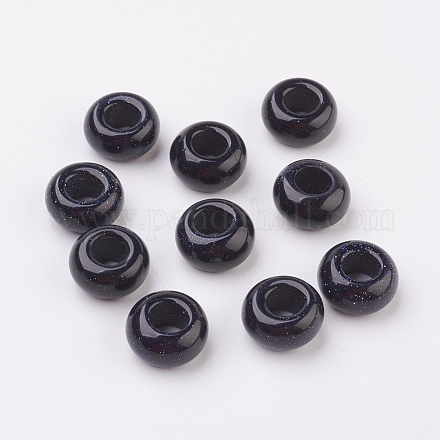 Synthetic Blue Goldstone European Beads G-G740-14x8mm-17-1