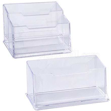 3шт 2 стиля пластиковый держатель для визиток AJEW-CP0006-02-1