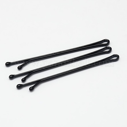 黒焼付け塗装鉄髪ボビーは、単純なヘアピンピン  55x2x2mm  30個/ボード PHAR-O002-01C-01S-1