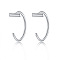 999 Fine Silver Stud Earrings, Silver, Stick, 10mm