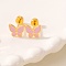 Butterfly Stainless Steel Enamel Stud Earrings, Golden, Pink, 7x8mm