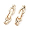 Brass Fold Over Clasps, Rectangle, Real 18K Gold Plated, 24.5mm