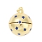 Brass Micro Pave Cubic Zirconia Locket Pendants, with Enamel, Lead Free & Cadmium Free, Long-Lasting Plated, Round, with Jump Ring, Real 18K Gold Plated