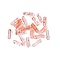 Picasso Transparent Glass Bugle Beads, Tomato, 13x4mm, Hole: 0.9~1mm, about 1125pcs/pound