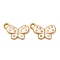 304 Stainless Steel Enamel Penadnts, Butterfly Charm, Golden, White, 13x19.5x1.5mm, Hole: 2.4mm
