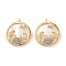 Real 18K Gold Plated Brass Micro Pave Clear Cubic Zirconia Pendants, with Shell, Long-Lasting Plated, Flat Round with Constellation, Cancer, 21x18x3mm, Hole: 1.8mm