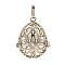 Brass Cage Pendants, For Chime Ball Pendant Necklaces Making, teardrop, Platinum, 45mm, Hole: 5x9mm, inner size: 28x19mm