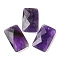 Natural Amethyst Pendants, Rectangle, Faceted, 30~30.5x18~18.5x6~6.5mm, Hole: 1.5mm