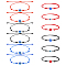 12Pcs 9 Style Glass Evil Eye Braided Bead Bracelets Set, Adjustable Thread Stackable Bracelets, Mixed Color, Inner Diameter: 1-1/2~3-7/8 inch(4~9.78cm), 1Pc/style