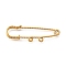 304 Stainless Steel Safety Pins Brooch Findings, Ion Plating(IP), Kilt Pins with Two Loops for Lapel Pin Making, Golden, 16x49.5x5.5mm, Hole: 2mm