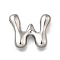 304 Stainless Steel Pendants, Letter Charm, Anti-Tarnish, Letter W, 21x25.5x6mm, Hole: 3.5x2.2mm