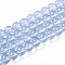 Baking Paint Transparent Glass Beads Strands, Round, Light Steel Blue, 8~8.5mm, Hole: 1.4mm, about 102~104pcs/strand, 29.92~30.31 inch(76~77cm)
