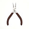 Steel Jewelry Pliers, Round Nose Pliers, with Plastic Handle, Coconut Brown, 12x7.8x1.1cm