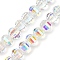 Electroplate Transparent Glass Beads Strands, Pumpkin, Faceted, AB Color Plated, Clear AB, 8x6mm, Hole: 1.2mm, about 78~81pcs/strand, 18.50''(47cm)