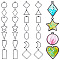 14Pcs 14 Styles Geometric Alloy Open Back Bezel Pendants, for DIY UV Resin, Epoxy Resin, Pressed Flower Jewelry, Mixed Shapes, Black, 28~48x19.5~44x2.8~3mm, Hole: 2.5~3mm, Inner Diameter: 20~41x12.5~40mm, 1pc/style
