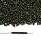 TOHO Demi Round Seed Beads, Japanese Seed Beads, Metallic Colours, (508) High Metallic Iris Olivine, 8/0, 3x1.15mm, about 3722pcs/50g