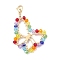 Stainless Steel Glass Pendant Decorations, Butterfly, Golden, 57mm