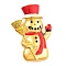 Christmas Theme Alloy Enamel Brooches, for Backpack Clothes, Snowman, Golden, 43x31mm