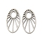Non-Tarnish 316L Surgical Stainless Steel Pendants, Stainless Steel Color, Laser Cut, Oval with Sun, 20x11x1mm, Hole: 5x4mm