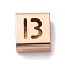 Ion Plating(IP) 304 Stainless Steel Square Slide Charms, Rose Gold, Letter B, 9x8x4mm, Hole: 3.5x8.5mm