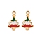 304 Stainless Steel Enamel Pendants, Ion Plating(IP), Christmas Theme, Real 18K Gold Plated, Christmas Tree, 18x10.5x1mm, Hole: 2.2mm