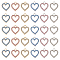 30Pcs 6 Colors Alloy Charms, with Rhinestone, Cadmium Free & Lead Free, Heart, Mixed Color, 17x15x2mm, Hole: 2.5mm, 5pcs/color