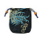 Chinese Style Brocade Drawstring Gift Blessing Bags, Jewelry Storage Pouches for Wedding Party Candy Packaging, Black, 10.5x10.5cm