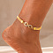 Infinity Alloy Crystal Rhinestone Anklets, Golden, 8-5/8 inch(220mm)