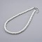 Glass Beaded Necklaces, with 304 Stainless Steel Lobster Claw Clasps, WhiteSmoke, 15.74 inch(40cm)