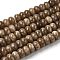 Dyed Natural White Jade Beads Strands, Rondelle, Coconut Brown, 10x6mm, Hole: 1.2mm, about 63pcs/strand, 14.88''(37.8cm)
