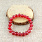Glass Imitation Natural Agate Round Beaded Stretch Beaded Bracelets, Red, 2-3/8 inch(6cm)