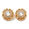 Brass Micro Pave Cubic Zirconia Beads, Nickel Free, with Glass, Real 18K Gold Plated, Round, Clear, 11x6.5mm, Hole: 1.8mm