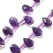 Natural Amethyst Beads Strands, Top Drilled, Faceted Teardrop, 8.5~9x6x3.5~4mm, Hole: 0.7mm, about 39~40pcs/strand, 16.02~16.34''(40.7~41.5cm)