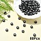 Opaque Acrylic Horizontal Hole Beads, with Enamel, Flat Round, Letter N, 7x4mm, Hole: 1.5mm