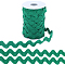 Polyester Wave Lace Trim Ribbon, Wave Bending Lace Trim, Clothes Accessories, Green, 3/8 inch(10mm), 24.5~25 yards