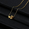 Alloy Letter Heart Pendant Necklaces for Women, Golden, Letter S, 15.75 inch(40cm)