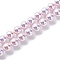 UV Plating Pearlized Glass Pearl Beads Strands, Imitation Austrian Crystal Beads, Round, Plum, 6mm, Hole: 0.6mm, about 65~66pcs/strand, 15.55~15.75 inch(39.5cm)