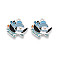 Rack Plating Alloy Enamel Penguin Pendants, Cadmium Free & Nickel Free & Lead Free, Platinum, Light Sky Blue, 20x20.5x1mm, Hole: 1.4~1.5mm